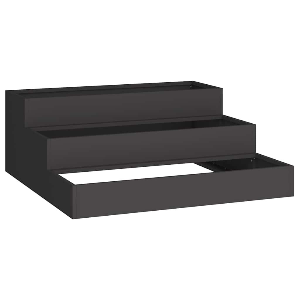 Vaso da giardino Nero 90 x 90 x 35 cm Acciaio laminato a freddo