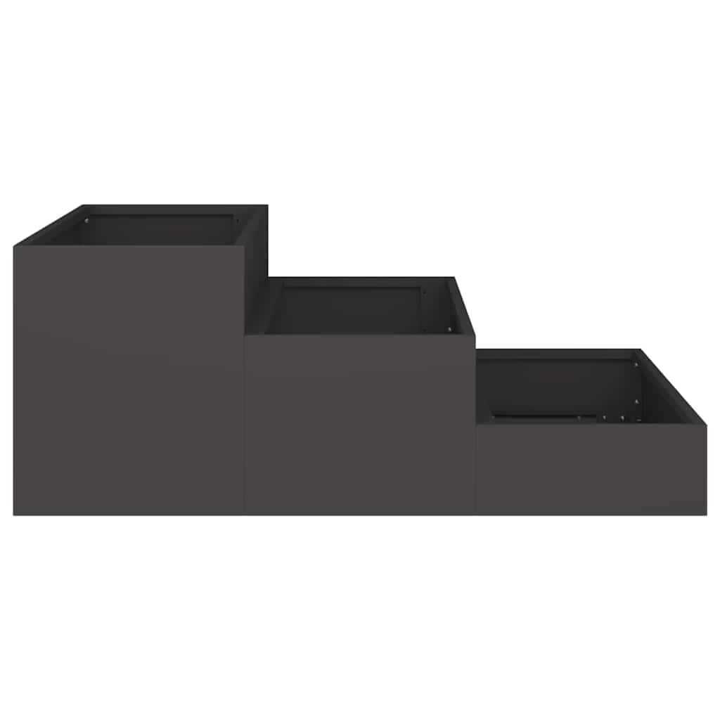 Vaso da giardino Nero 90 x 90 x 35 cm Acciaio laminato a freddo