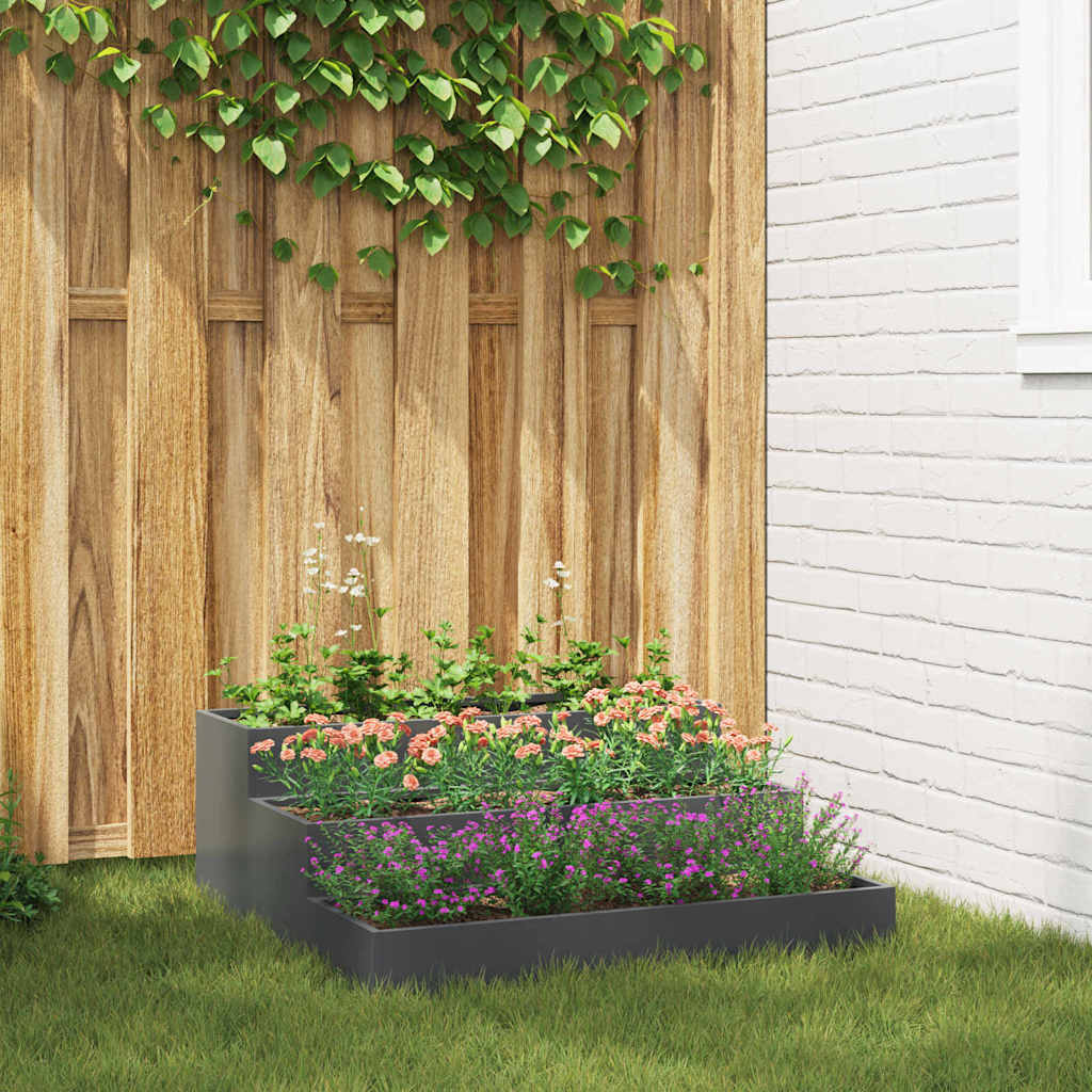 Vaso da giardino Antracite 90 x 90 x 35 cm