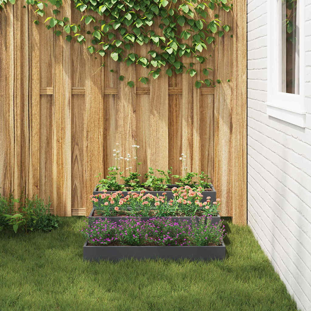 Vaso da giardino Antracite 90 x 90 x 35 cm