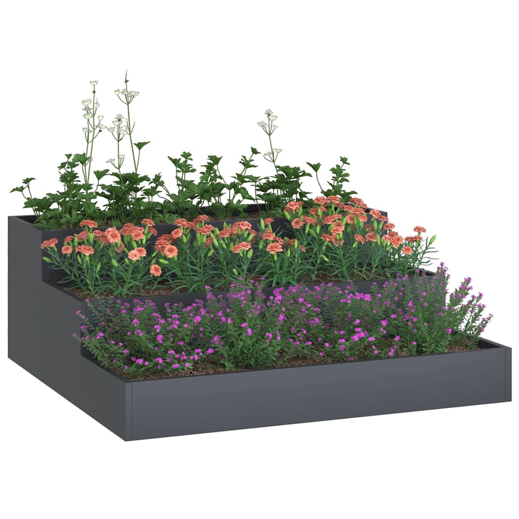 Vaso da giardino Antracite 90 x 90 x 35 cm