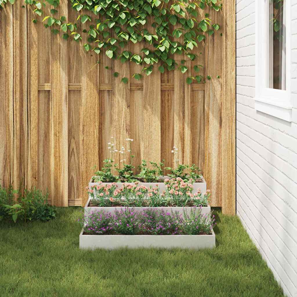 Vaso da giardino Argento 90 x 90 x 35 cm Acciaio inossidabile