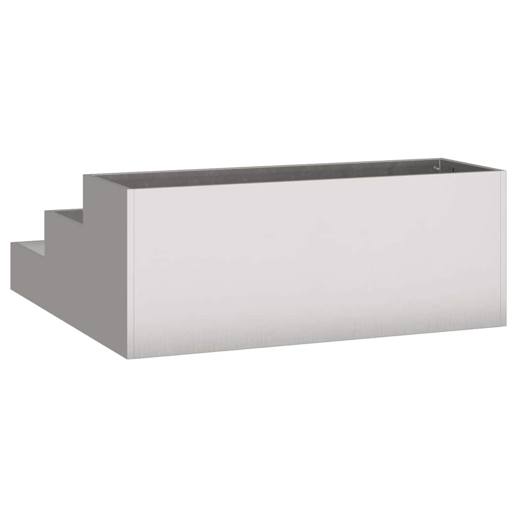 Vaso da giardino Argento 90 x 90 x 35 cm Acciaio inossidabile