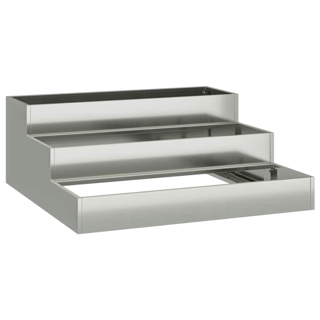 Vaso da giardino Argento 90 x 90 x 35 cm Acciaio zincato