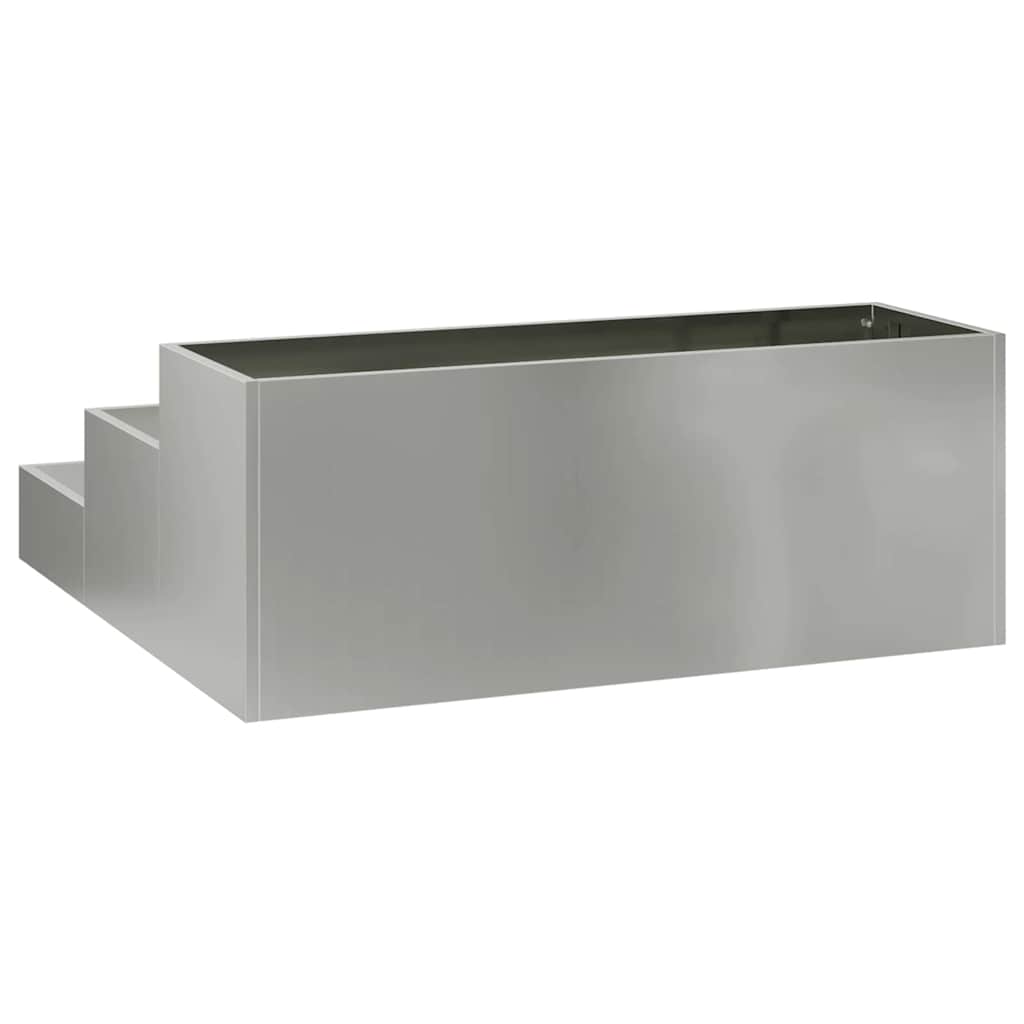 Vaso da giardino Argento 90 x 90 x 35 cm Acciaio zincato