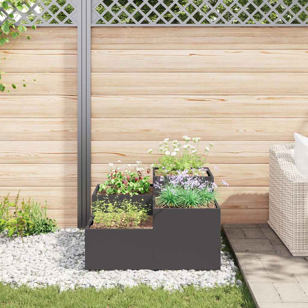 Vaso da giardino Nero 80 x 80 x 48 cm Acciaio
