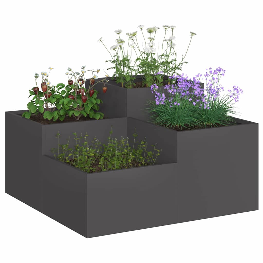 Vaso da giardino Nero 80 x 80 x 48 cm Acciaio