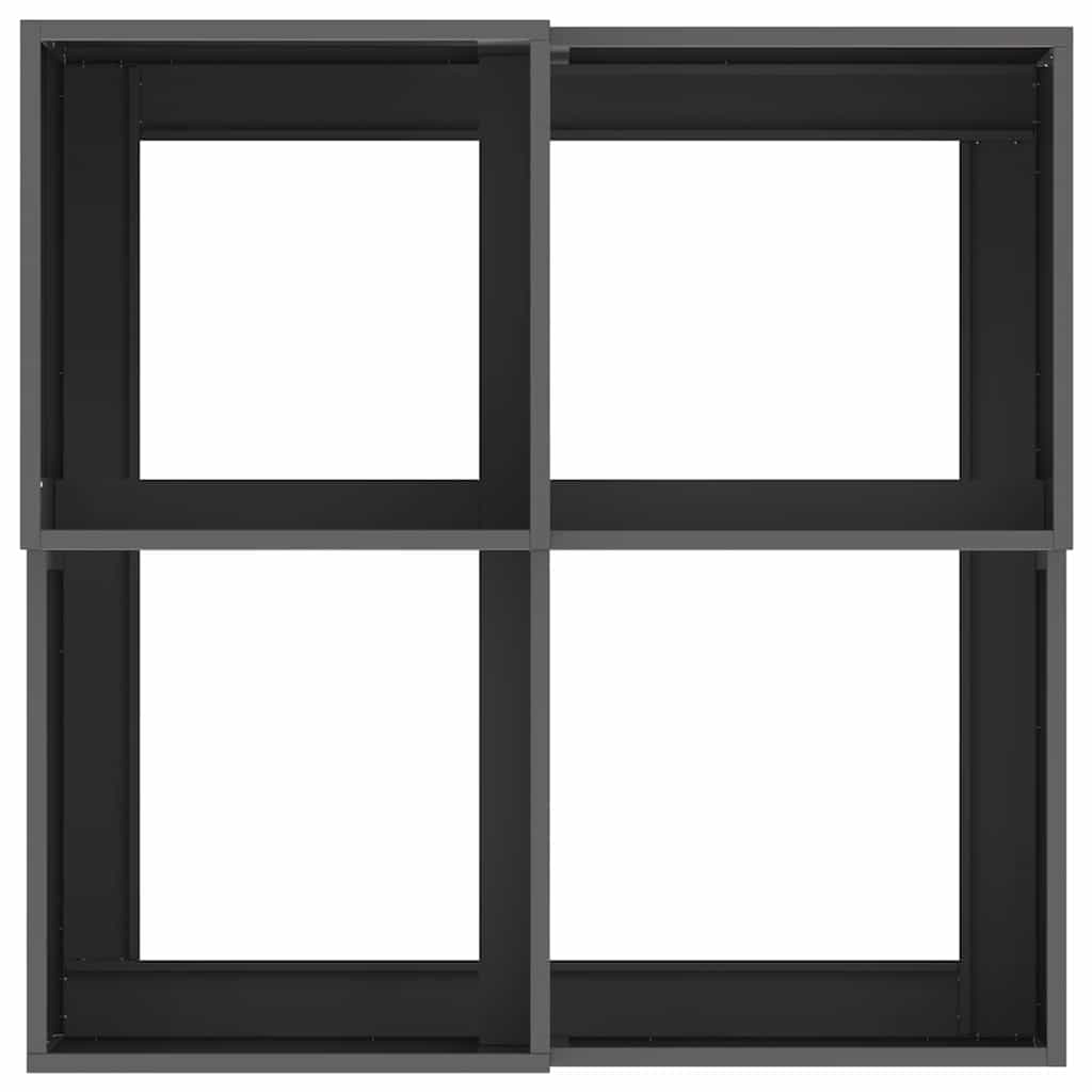 Vaso da giardino Nero 80 x 80 x 48 cm Acciaio