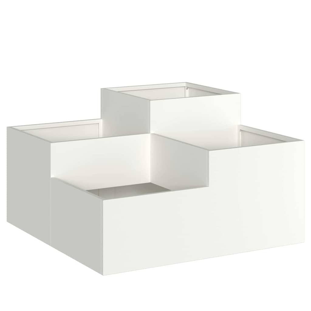 Vaso da giardino Bianco 80 x 80 x 48 cm Acciaio