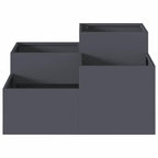 Vaso da giardino Antracite 80 x 80 x 48 cm Acciaio