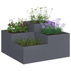 Vaso da giardino Antracite 80 x 80 x 48 cm Acciaio