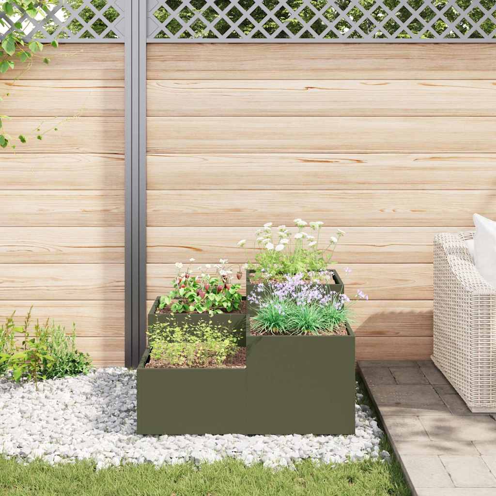 Vaso da giardino Oliver verde 80 x 80 x 48 cm Acciaio