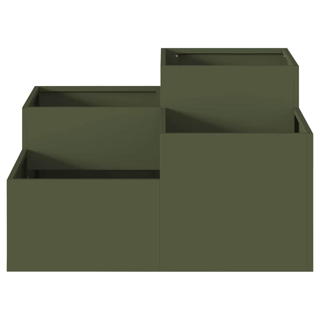Vaso da giardino Oliver verde 80 x 80 x 48 cm Acciaio