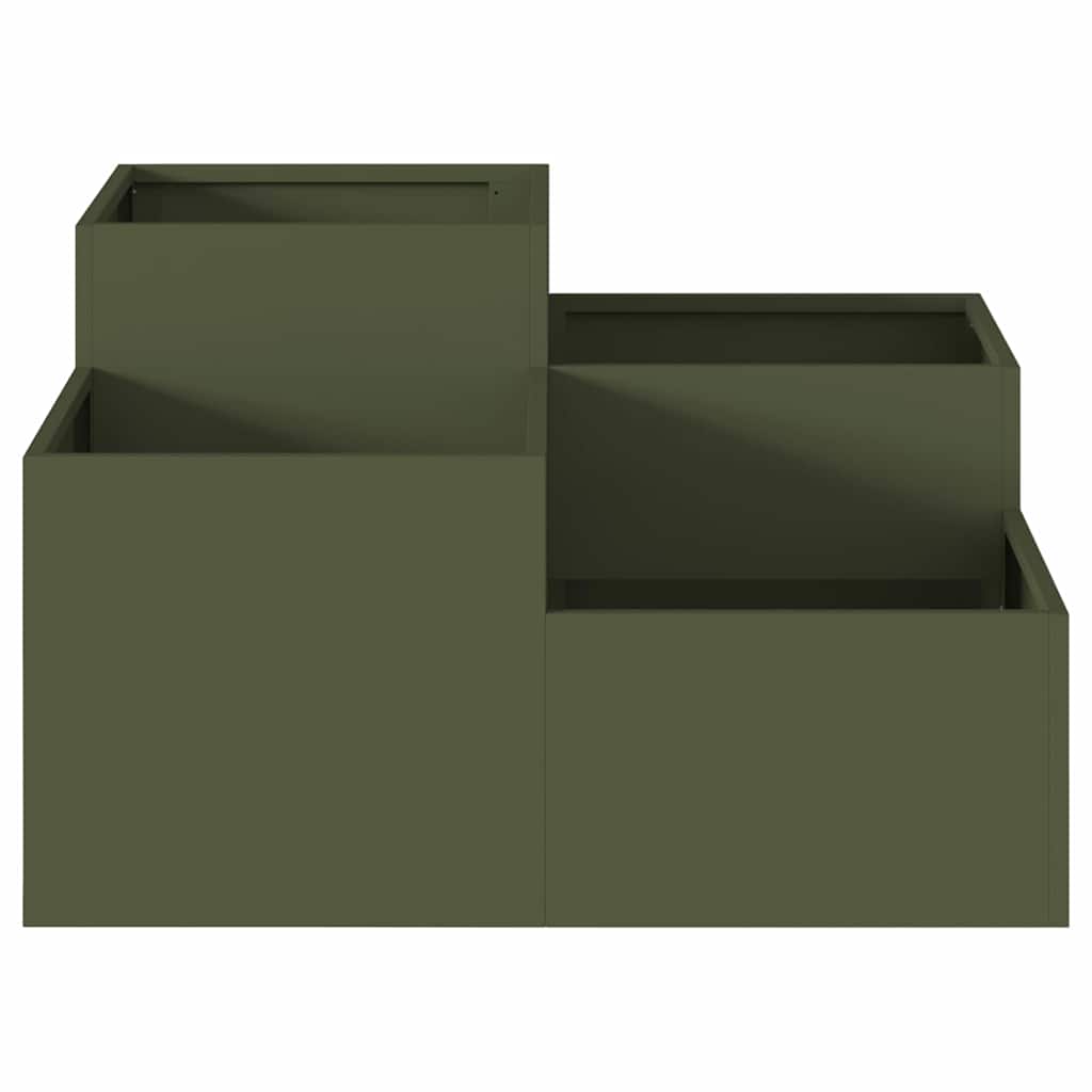 Vaso da giardino Oliver verde 80 x 80 x 48 cm Acciaio