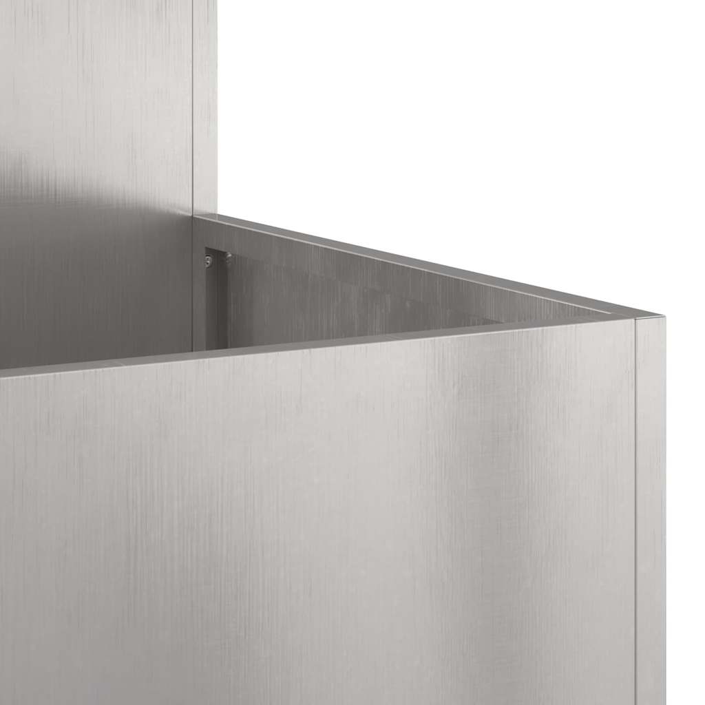 Vaso da giardino Argento 80 x 80 x 48 cm Acciaio inossidabile