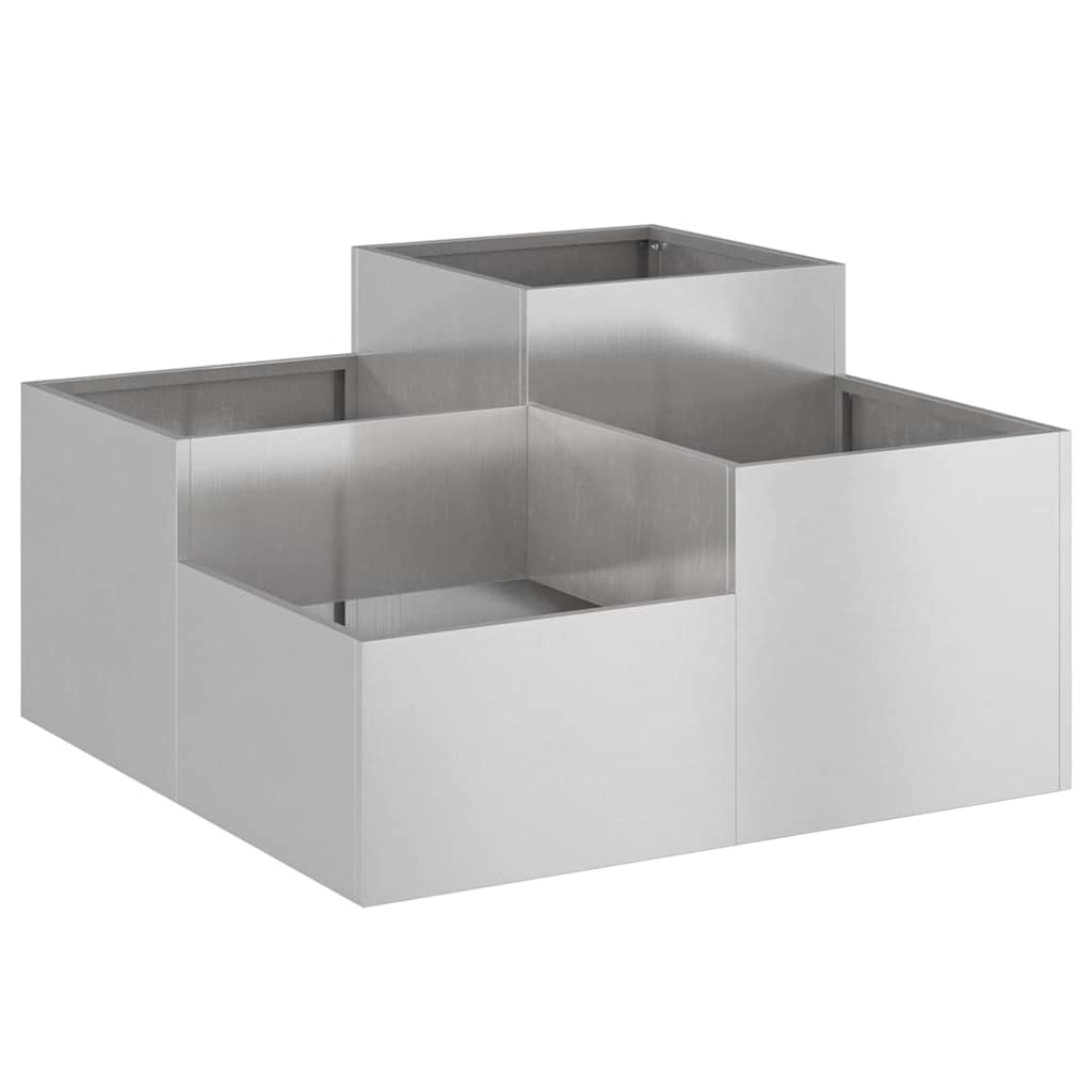 Vaso da giardino Argento 80 x 80 x 48 cm Acciaio inossidabile