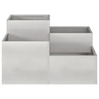 Vaso da giardino Argento 80 x 80 x 48 cm Acciaio inossidabile