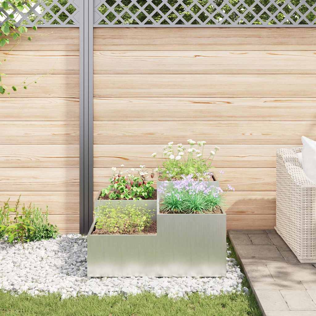 Vaso da giardino Argento 80 x 80 x 48 cm Acciaio zincato