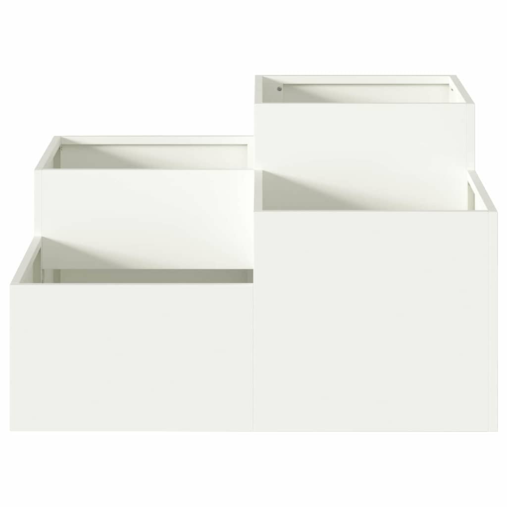 Vaso da giardino Bianco 100 x 100 x 48 cm Acciaio