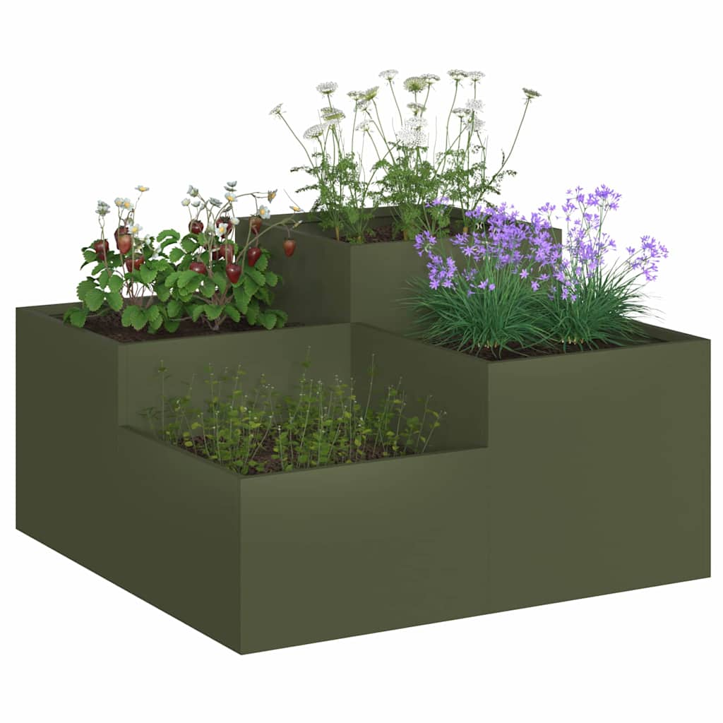 Vaso da giardino Oliver verde 100 x 100 x 48 cm Acciaio