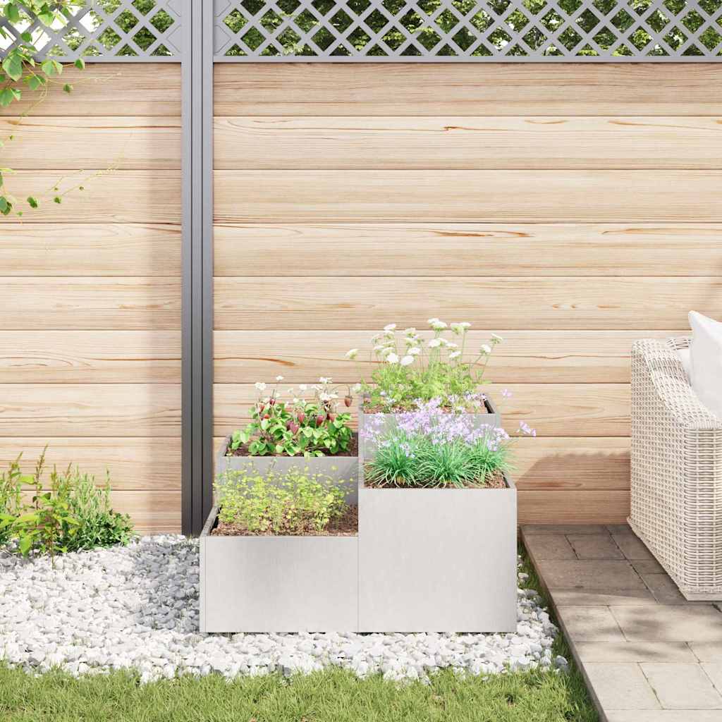Vaso da giardino Argento 100 x 100 x 48 cm Acciaio inossidabile