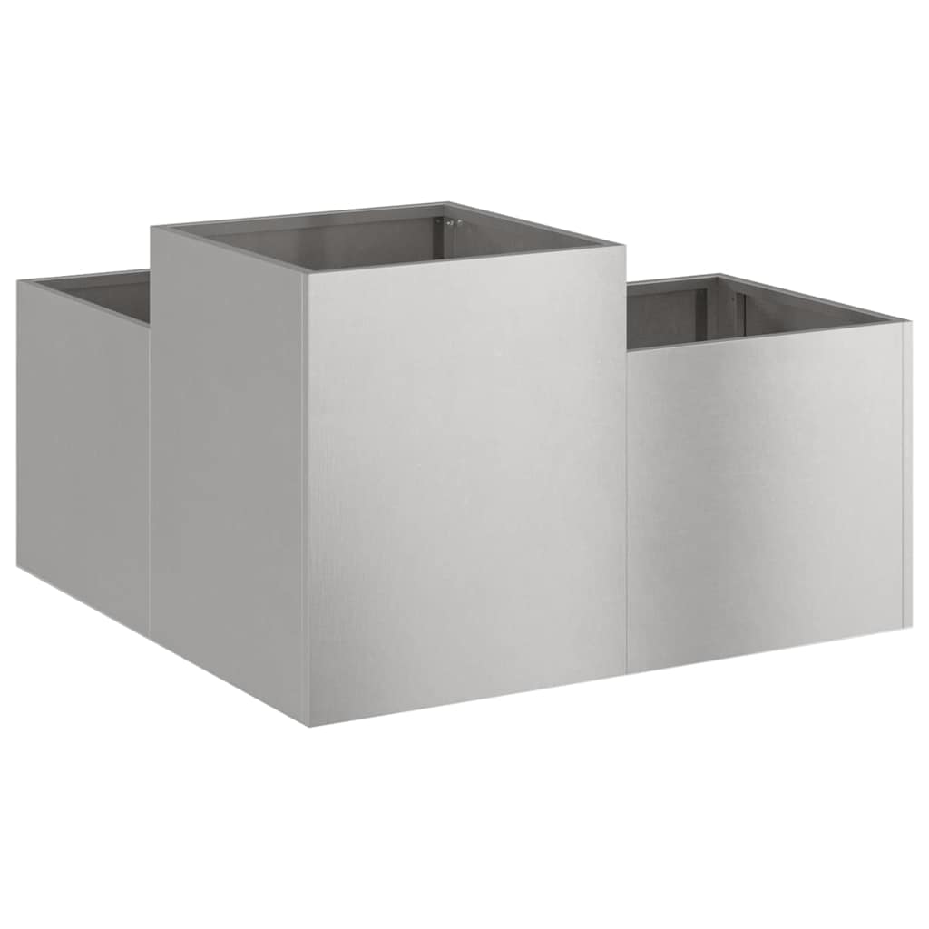 Vaso da giardino Argento 100 x 100 x 48 cm Acciaio inossidabile