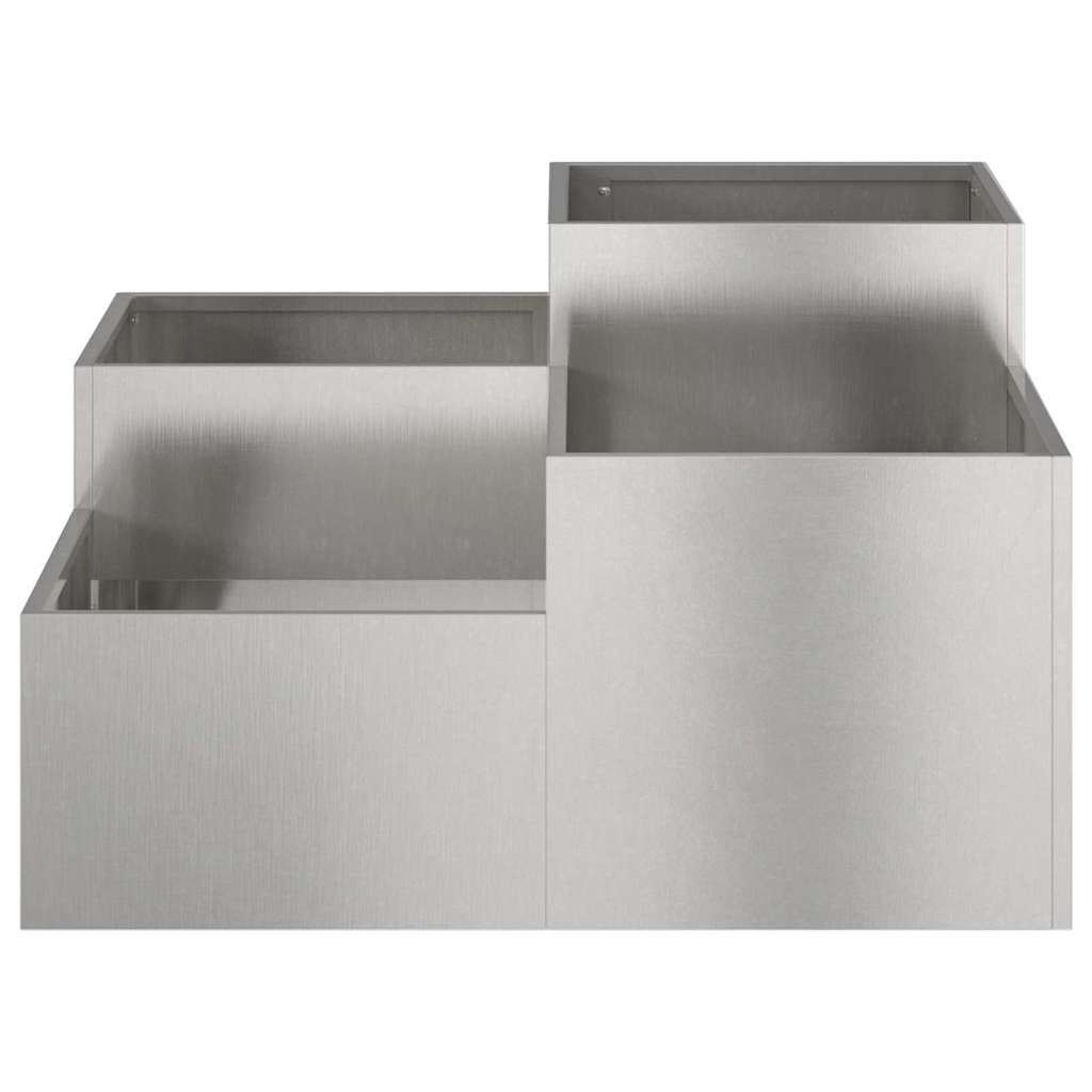 Vaso da giardino Argento 100 x 100 x 48 cm Acciaio inossidabile