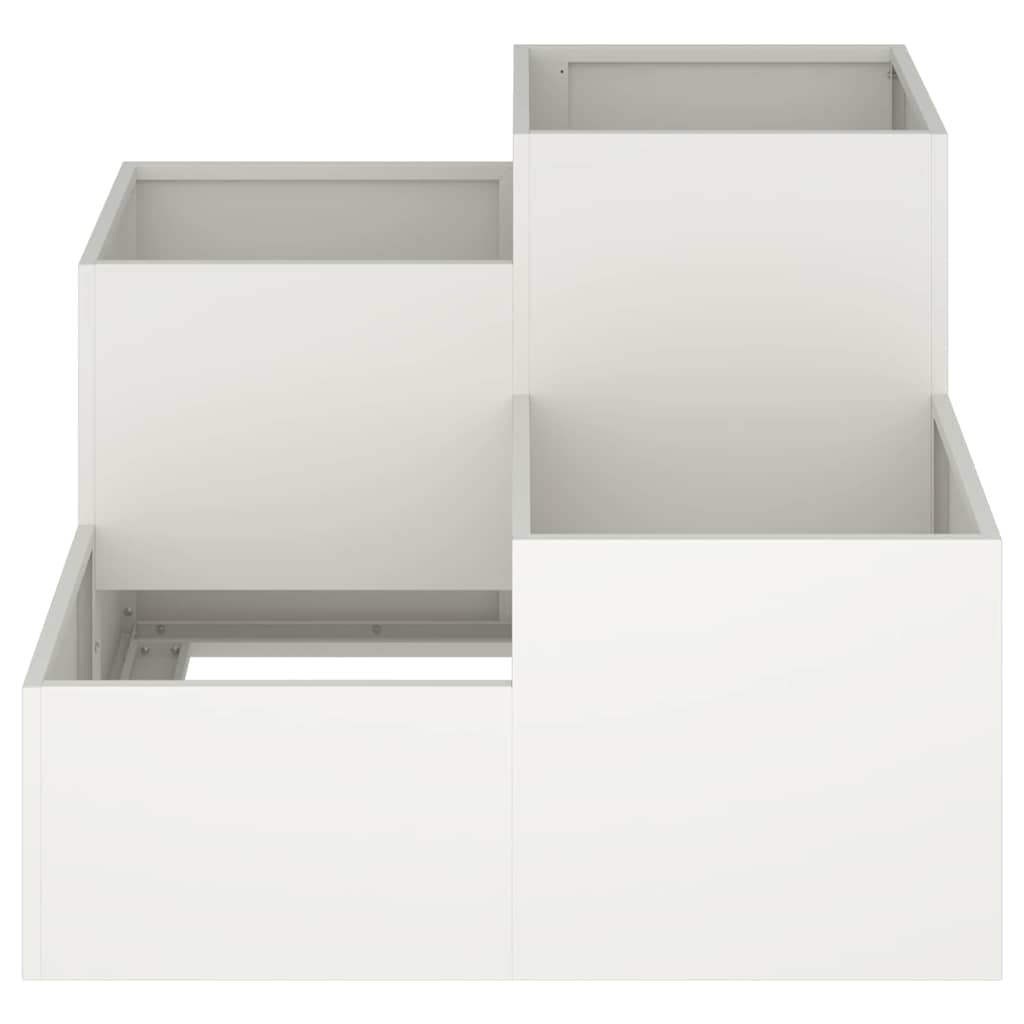 Vaso da giardino Bianco 80 x 80 x 60 cm Acciaio