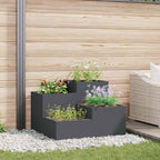 Vaso da giardino Antracite 80 x 80 x 60 cm Acciaio