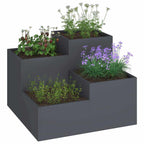 Vaso da giardino Antracite 80 x 80 x 60 cm Acciaio