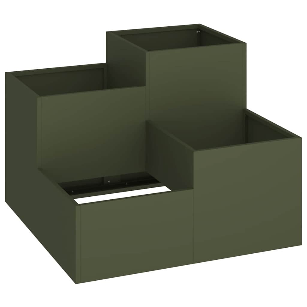 Vaso da giardino Oliver verde 80 x 80 x 60 cm Acciaio