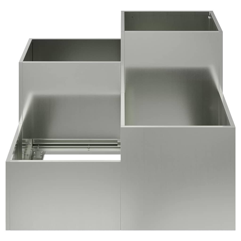 Vaso da giardino Argento 80 x 80 x 60 cm Acciaio zincato
