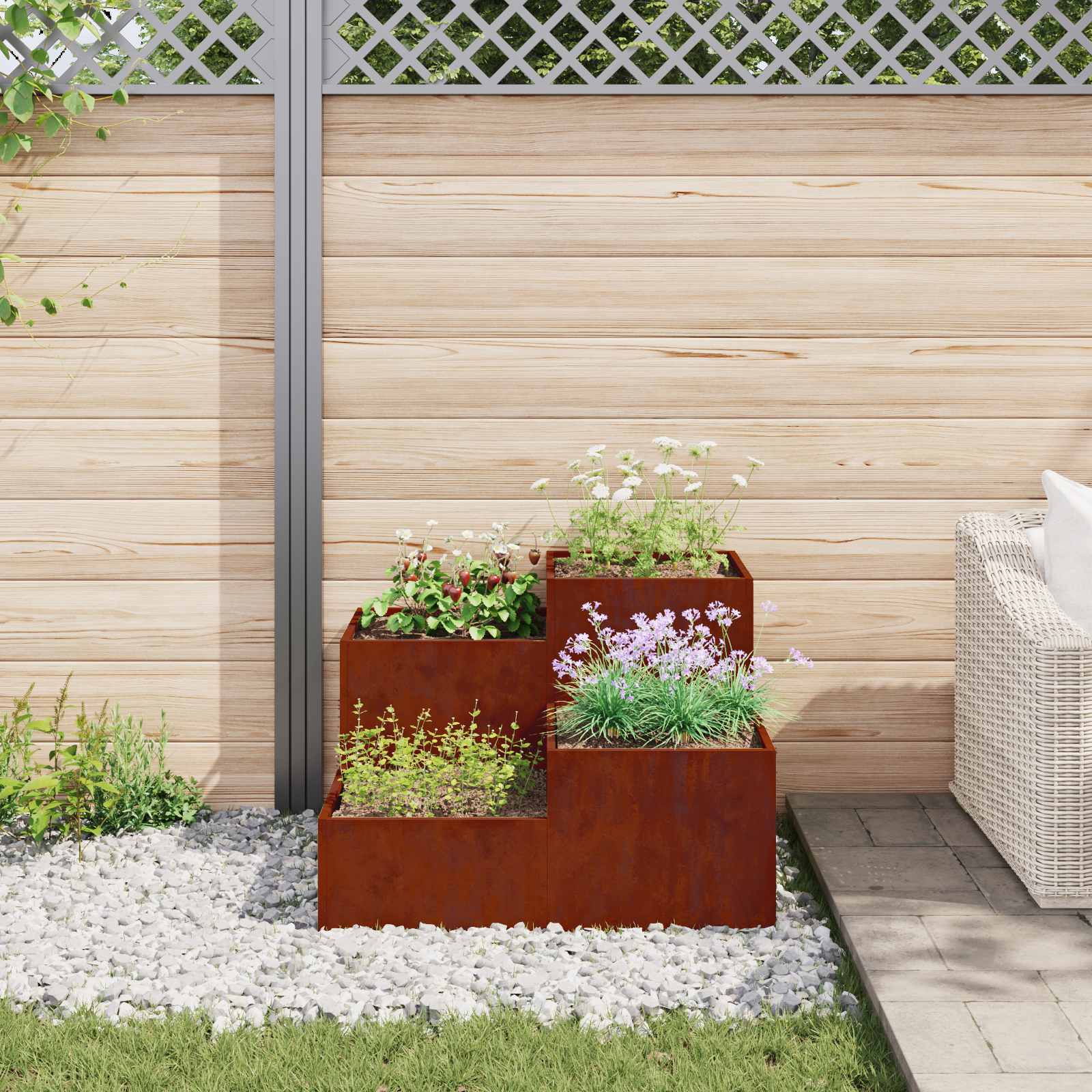 Vaso da giardino Ruggine 80 x 80 x 60 cm