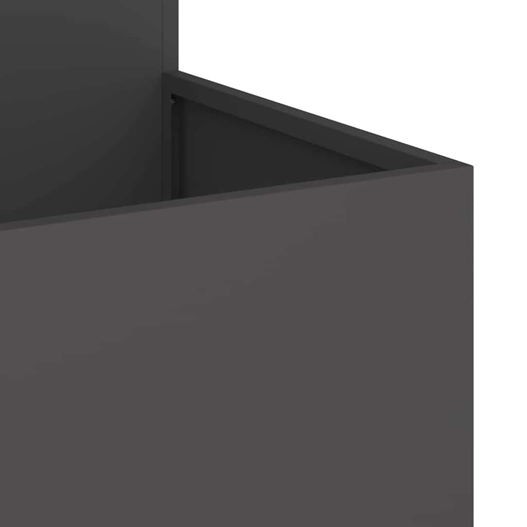 Vaso da giardino Nero 100 x 100 x 60 cm Acciaio
