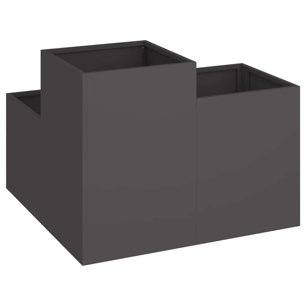 Vaso da giardino Nero 100 x 100 x 60 cm Acciaio