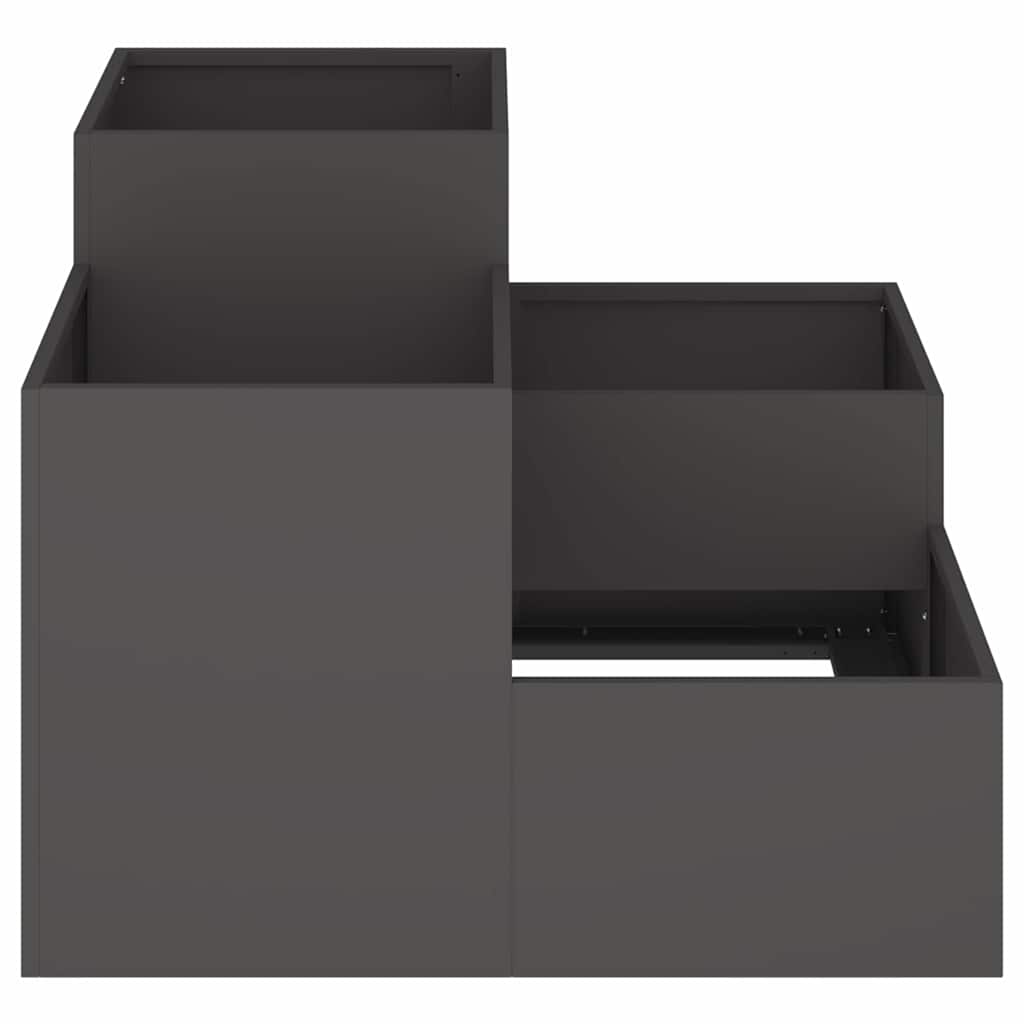 Vaso da giardino Nero 100 x 100 x 60 cm Acciaio