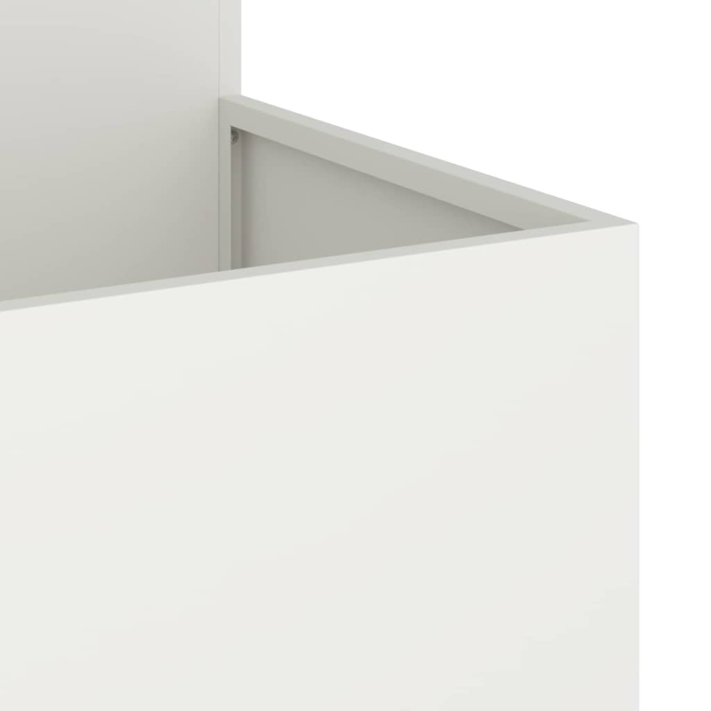 Vaso da giardino Bianco 100 x 100 x 60 cm Acciaio