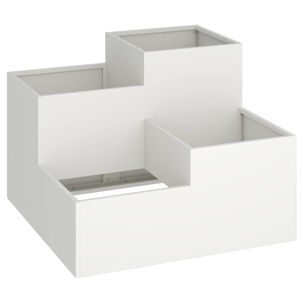 Vaso da giardino Bianco 100 x 100 x 60 cm Acciaio