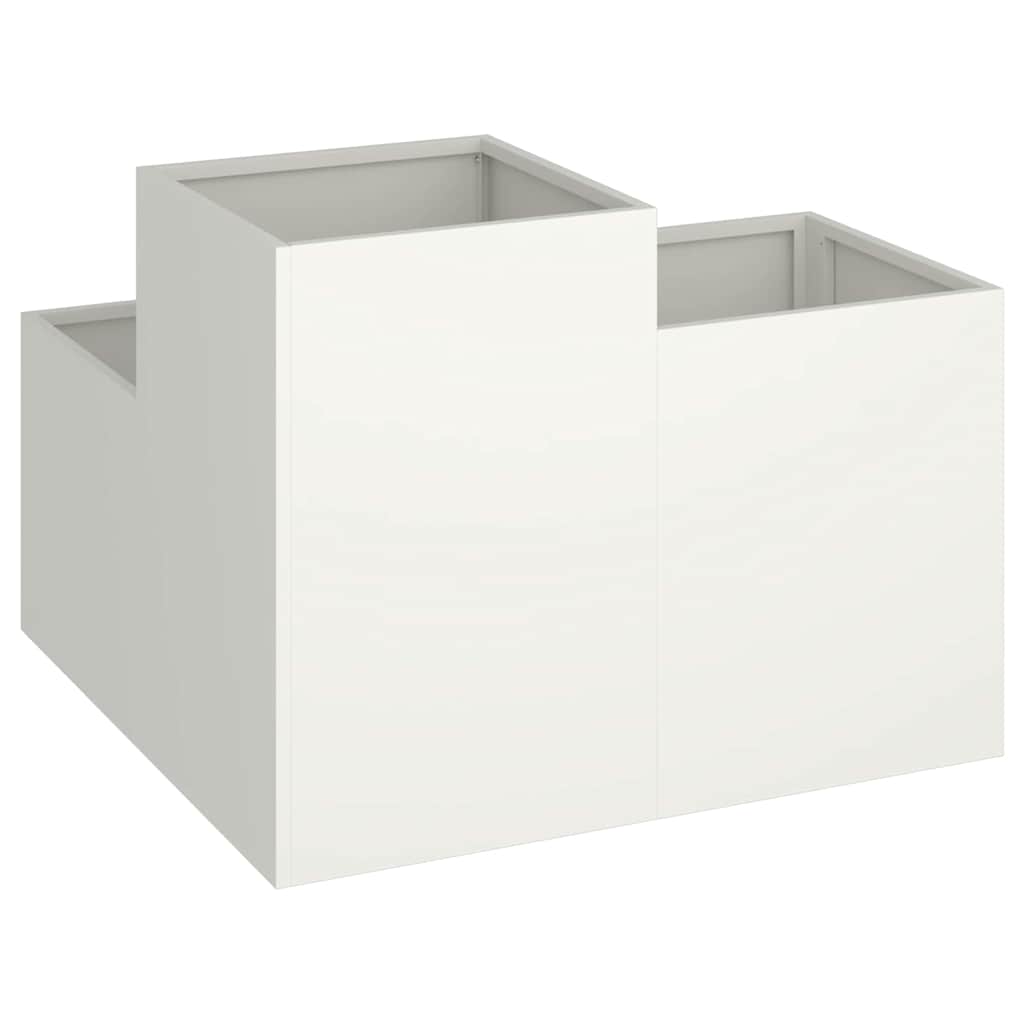 Vaso da giardino Bianco 100 x 100 x 60 cm Acciaio