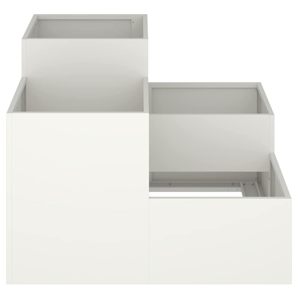 Vaso da giardino Bianco 100 x 100 x 60 cm Acciaio