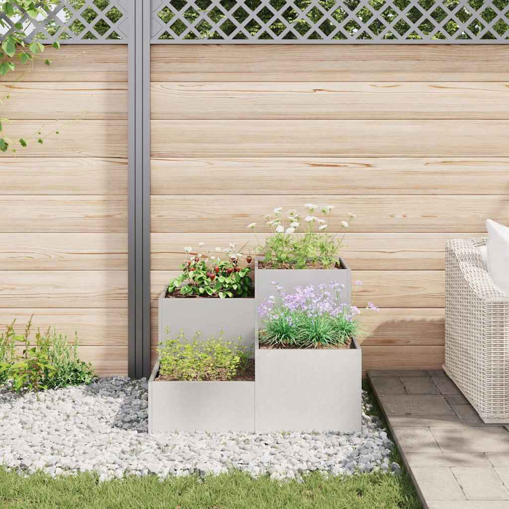 Vaso da giardino Argento 100 x 100 x 60 cm Acciaio inossidabile
