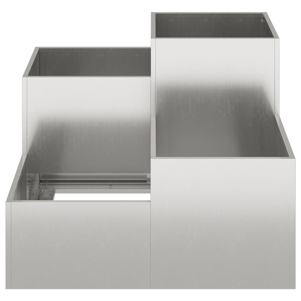 Vaso da giardino Argento 100 x 100 x 60 cm Acciaio inossidabile