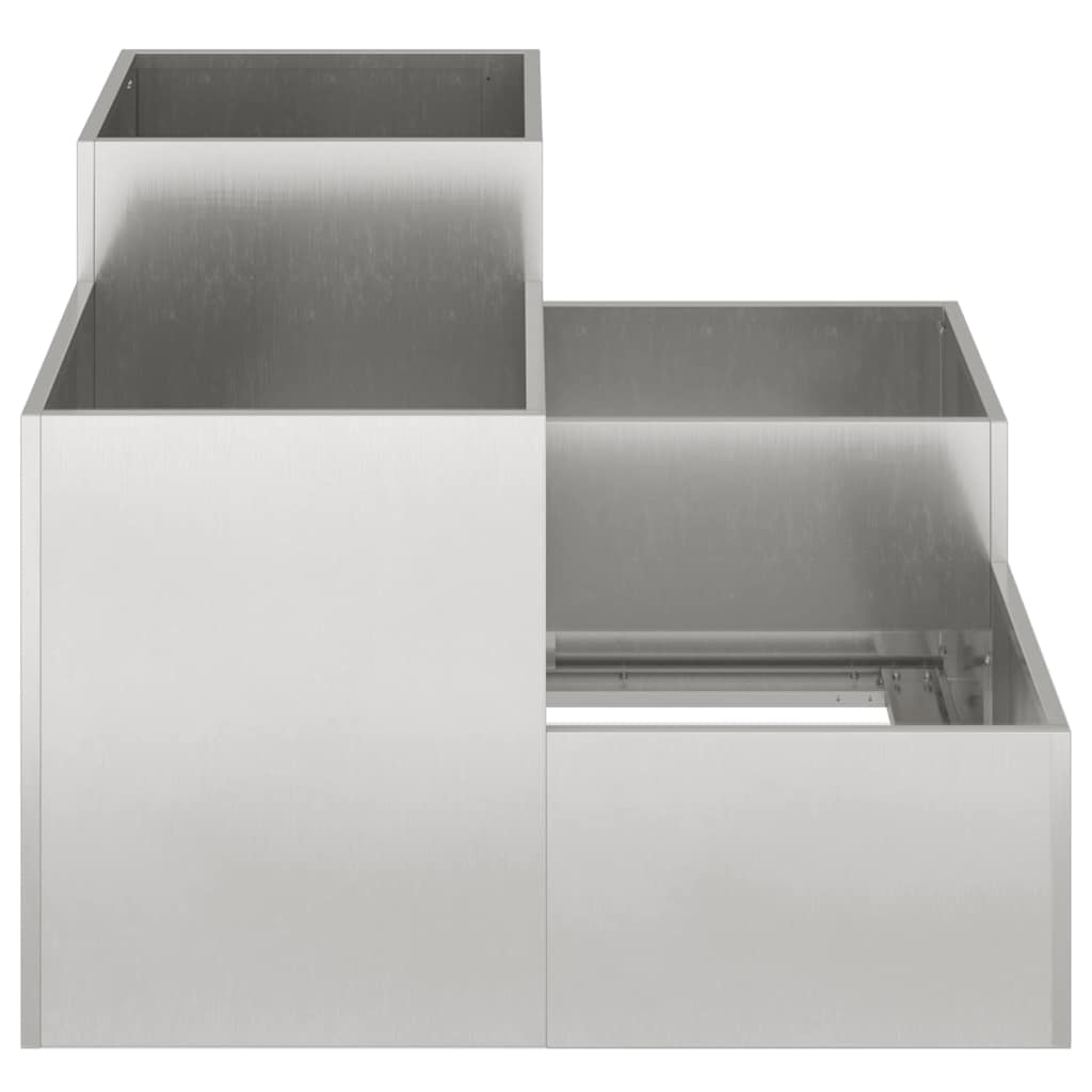 Vaso da giardino Argento 100 x 100 x 60 cm Acciaio inossidabile