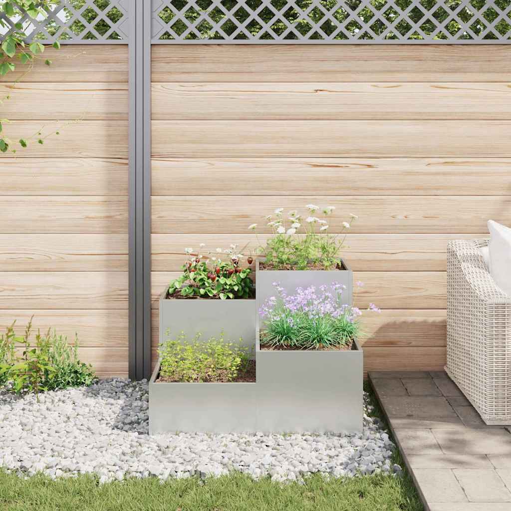 Vaso da giardino Argento 100 x 100 x 60 cm Acciaio zincato