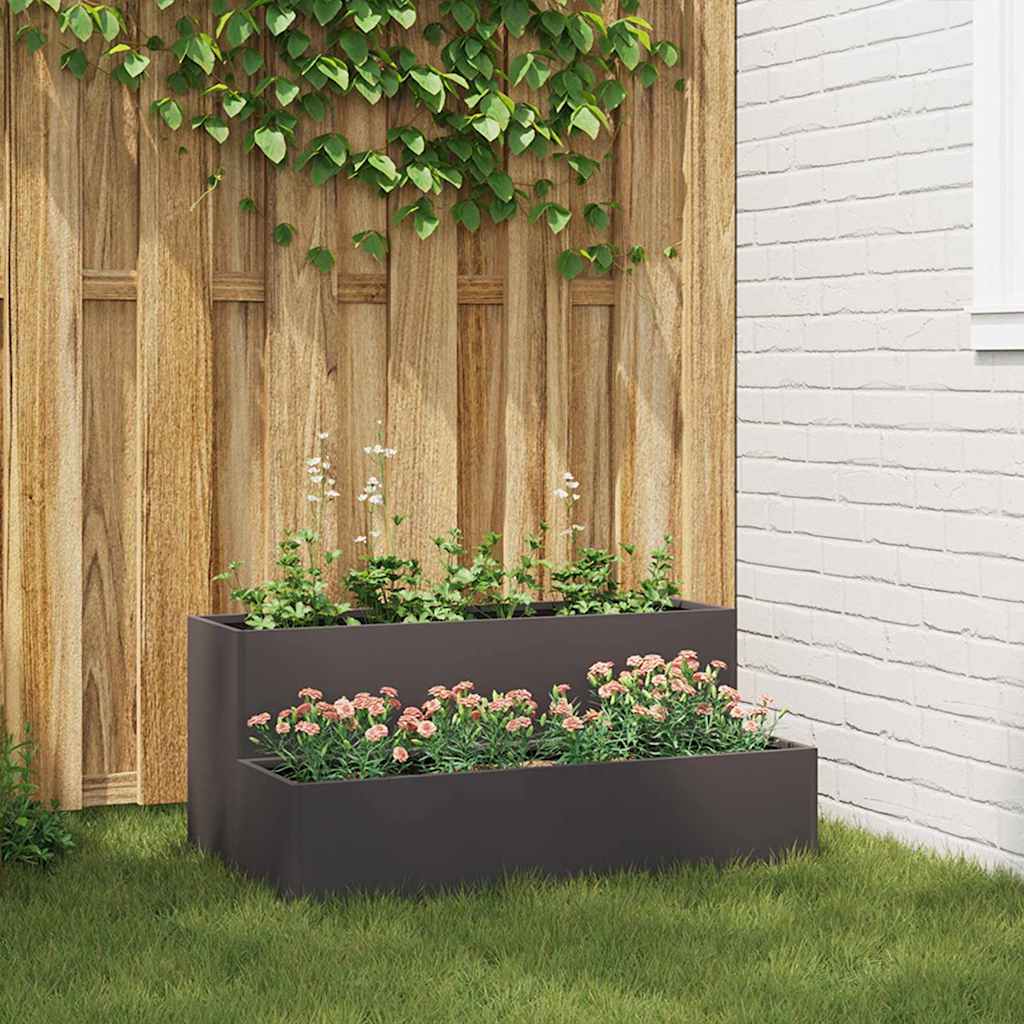 Vaso da giardino Nero 100 x 60 x 45 cm