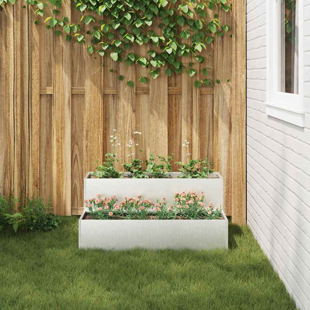 Vaso da giardino Argento 100 x 60 x 45 cm Acciaio inossidabile