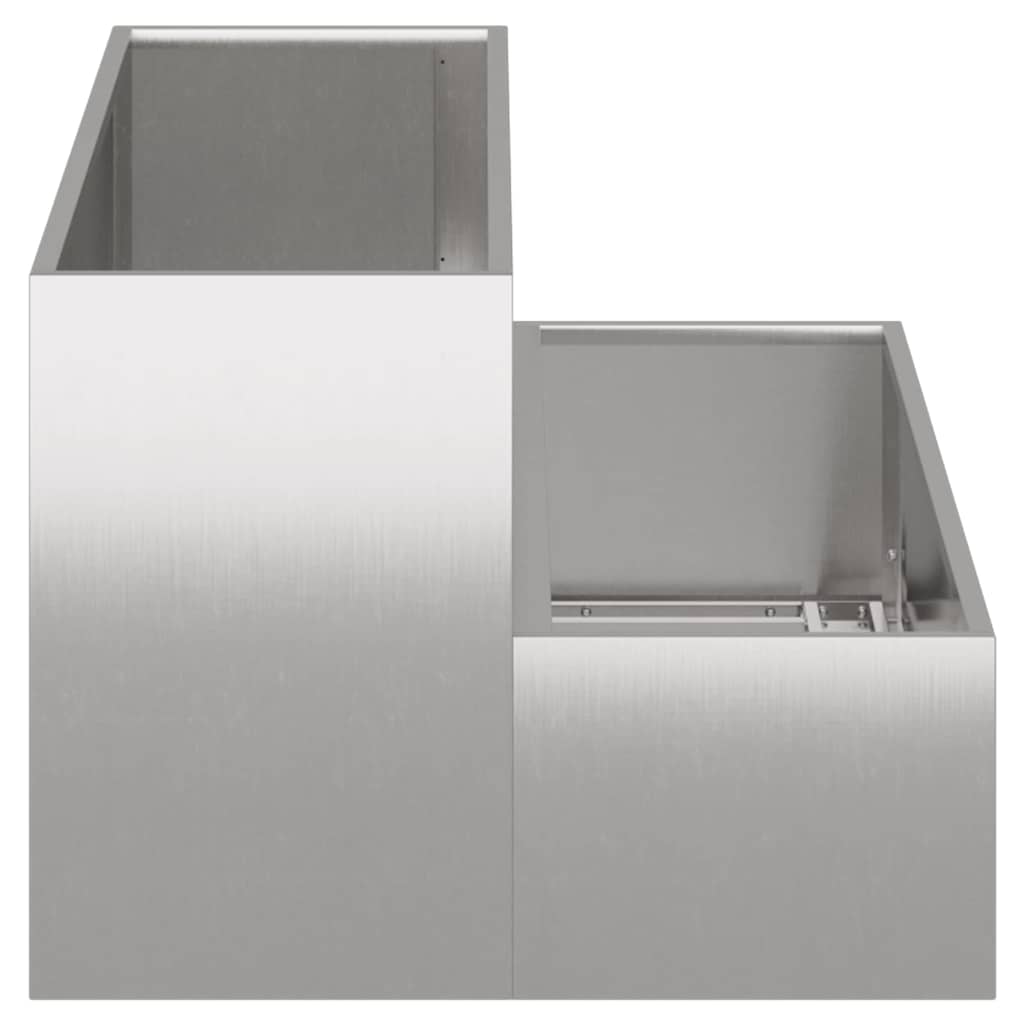 Vaso da giardino Argento 100 x 60 x 45 cm Acciaio inossidabile