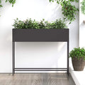 Vaso da Giardino Rialzato Nero 100 x 26 x 82 cm Acciaio