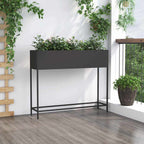 Vaso da Giardino Rialzato Nero 100 x 26 x 82 cm Acciaio