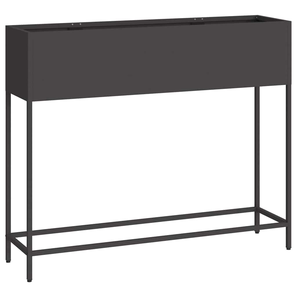Vaso da Giardino Rialzato Nero 100 x 26 x 82 cm Acciaio